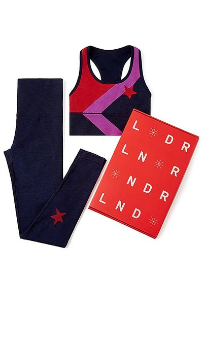 Shop Lndr Sports Bra And Legging Gift Set In Navy