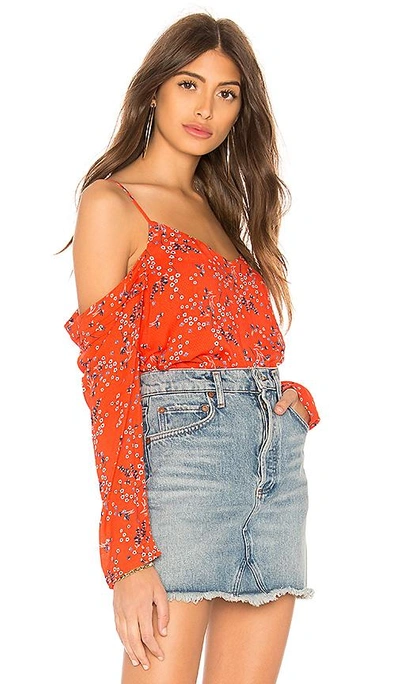 Shop Line & Dot Emiri Cold Shoulder Top In Red