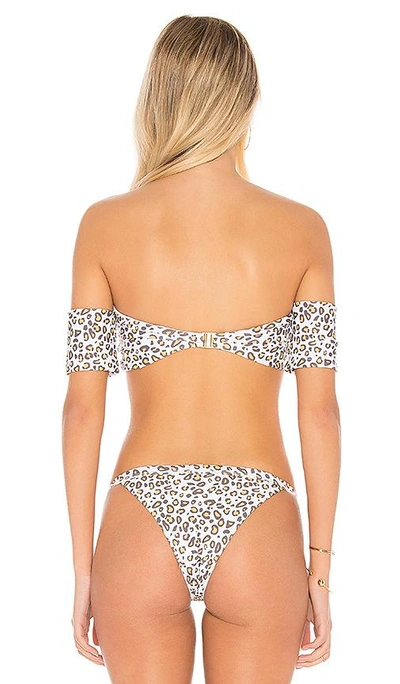 Shop Skye & Staghorn Shoulder Wrap Bikini Top In Saffron Leopard