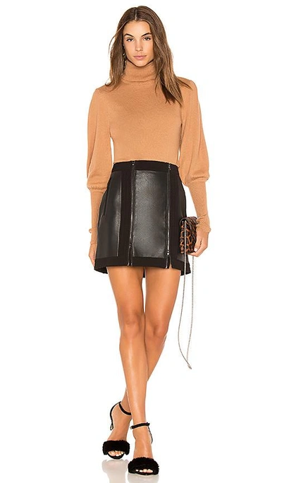 Shop Bcbgmaxazria Roxy Zip Skirt In Black
