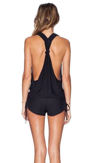 Shop Luli Fama Cosita Buena T-back Romper In Black