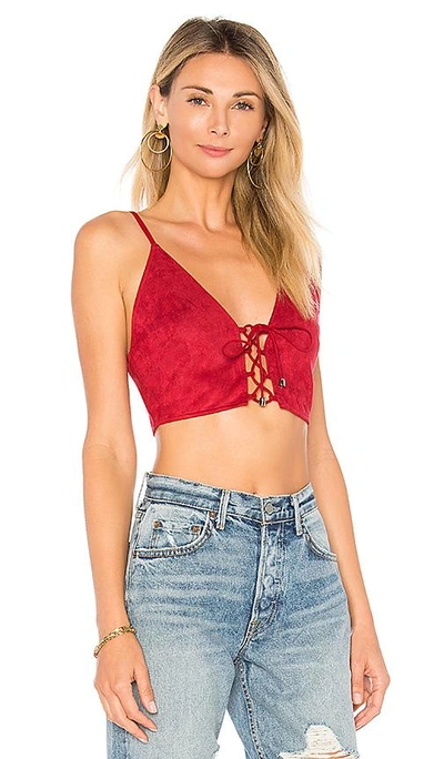 Shop By The Way. Crystal Faux Suede Top In Red.