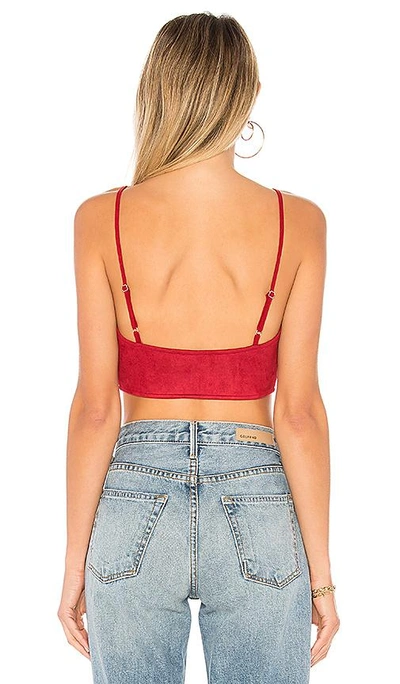 Shop By The Way. Crystal Faux Suede Top In Red.