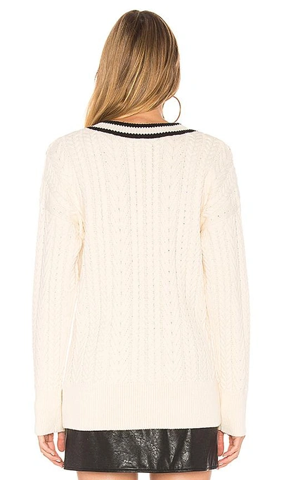 Shop Endless Rose Lace Up Sweater In Ivory