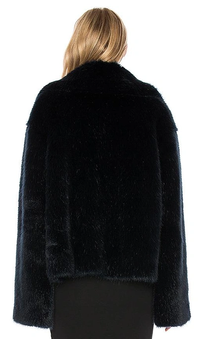 Shop Nili Lotan Sedella Faux Fur Coat In Navy