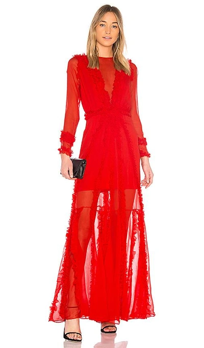 Shop Alexis Janine Sheer Gown In Red