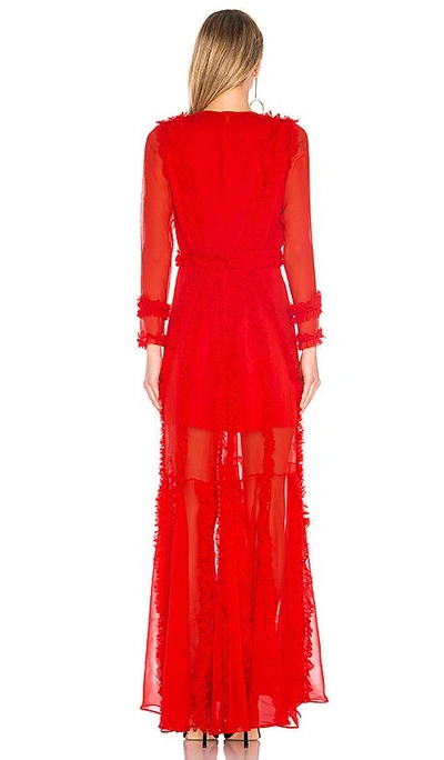 Shop Alexis Janine Sheer Gown In Red