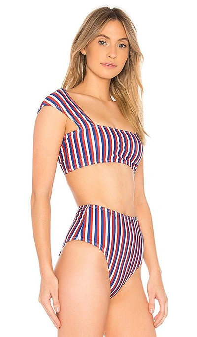 Shop Motel Grifin Bikini Top In Triple Stripe