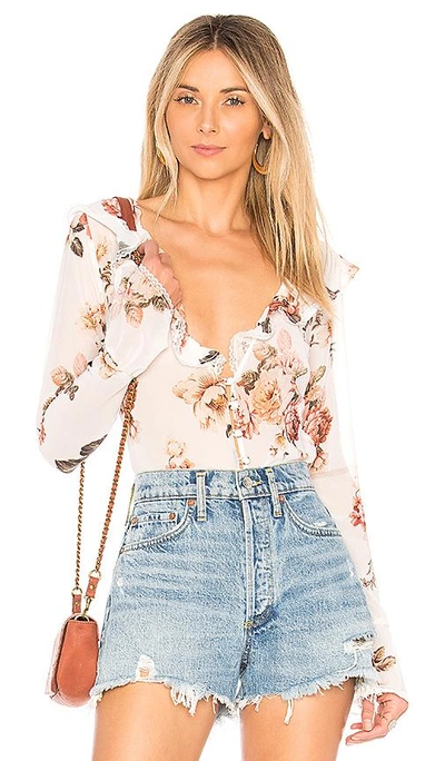 Shop Majorelle Fleur Blouse In White Zinnia