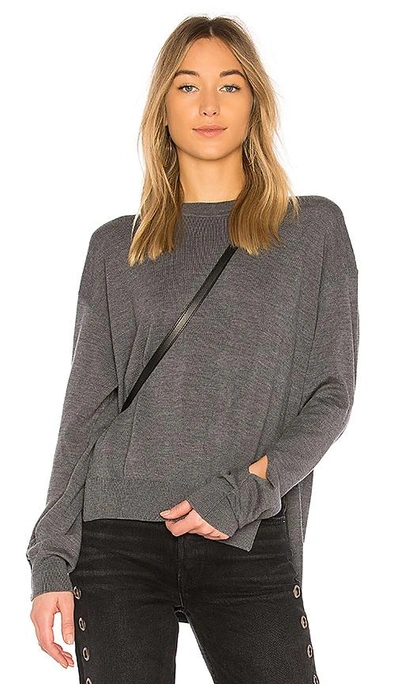 Shop Alexander Wang T Twisted Sleeve Sweater In Gray