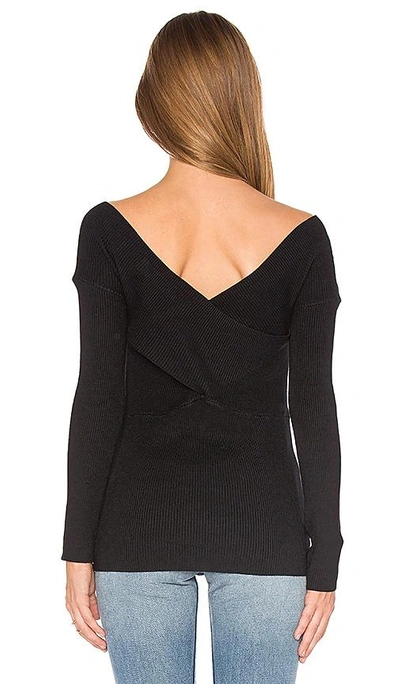 Shop 525 America Rib Double V Criss Cross Sweater In Black