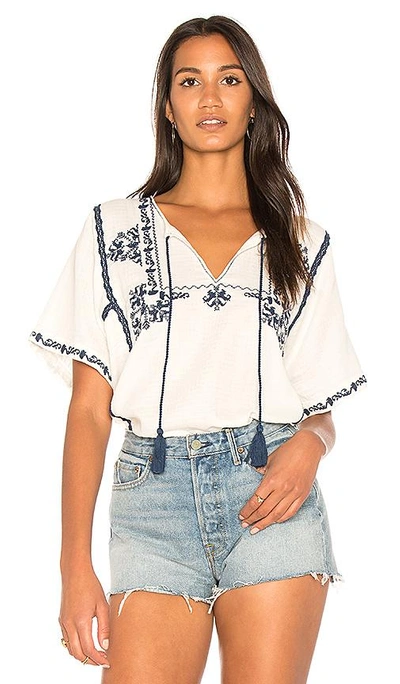 Shop Ella Moss Marini Embroidered Top In White