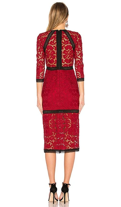 Shop Alexis Randie Lace Midi Dress In Red