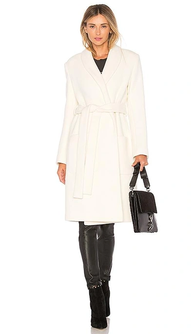 Shop Halston Heritage Maxi Coat In Ivory