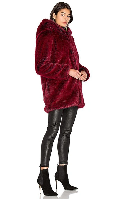 Shop Lpa Faux Fur Coat 84 In Blood Red