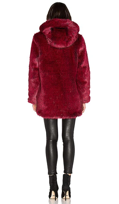 Shop Lpa Faux Fur Coat 84 In Blood Red