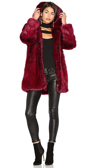 Shop Lpa Faux Fur Coat 84 In Blood Red