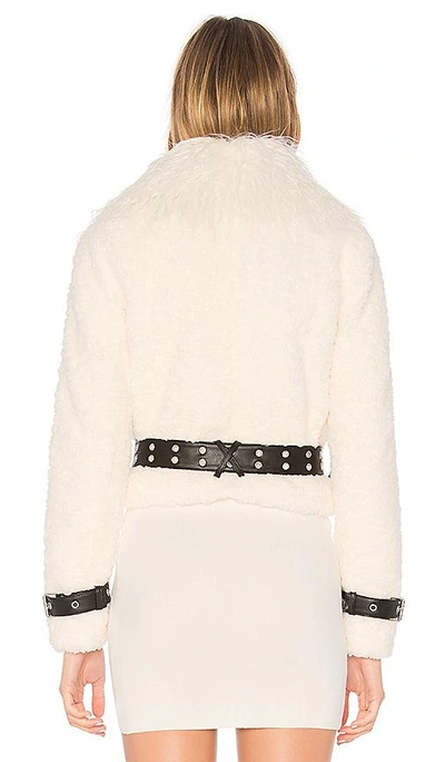 Shop Eaves Caden Faux Fur Jacket In Ivory