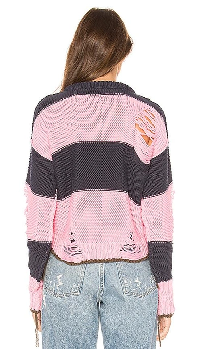 Shop Nsf Presley Destroyed Sweater In Pink