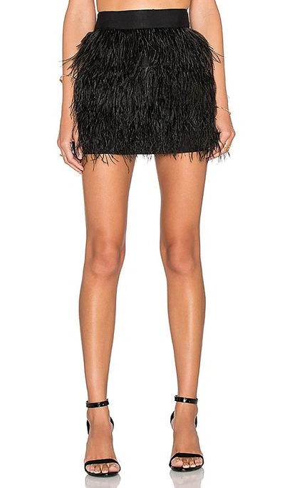 Shop Milly Feather Mini Skirt In Black