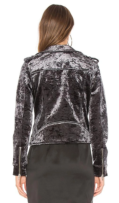 Shop Blanknyc Velvet Moto Jacket In Gray