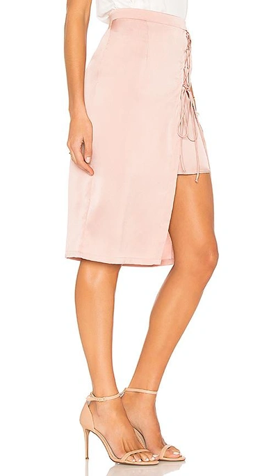 Shop Krisa Layered Lace Up Pencil Skirt In Pink