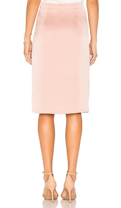 Shop Krisa Layered Lace Up Pencil Skirt In Pink