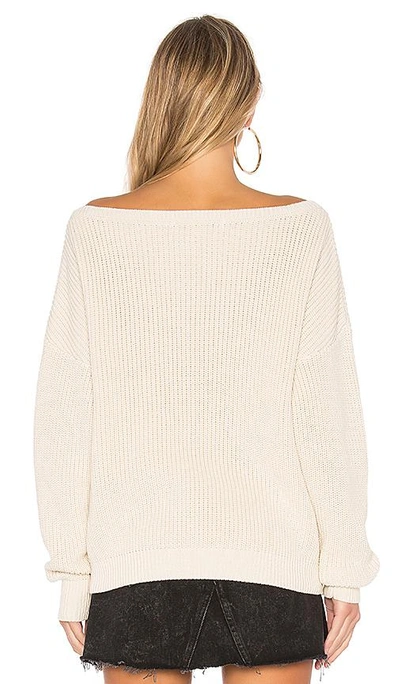 Shop Callahan Shaker Knit Off Shoulder Sweater In Creme