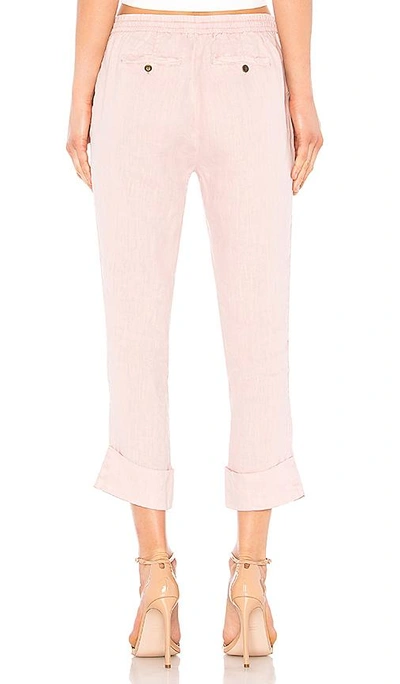 Shop Michael Stars Linen Cuffed Trouser In Pink