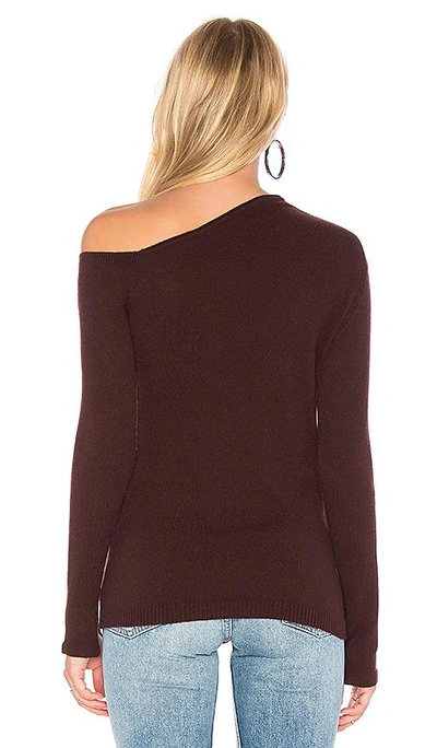 Shop Inhabit One Shoulder Sweater In Burgundy