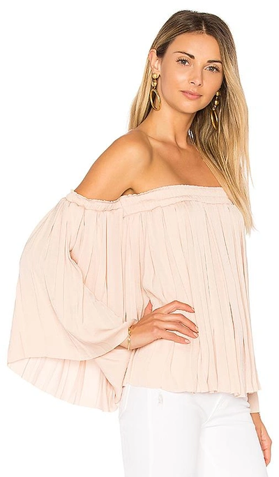 Shop Elizabeth And James Emelyn Pleated Top In Beige