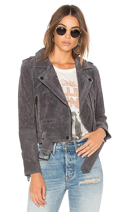 Shop Blanknyc Suede Moto Jacket In Gray