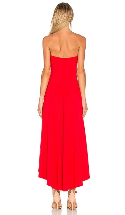Shop Susana Monaco Strapless Hi Low Dress In Perfect Red