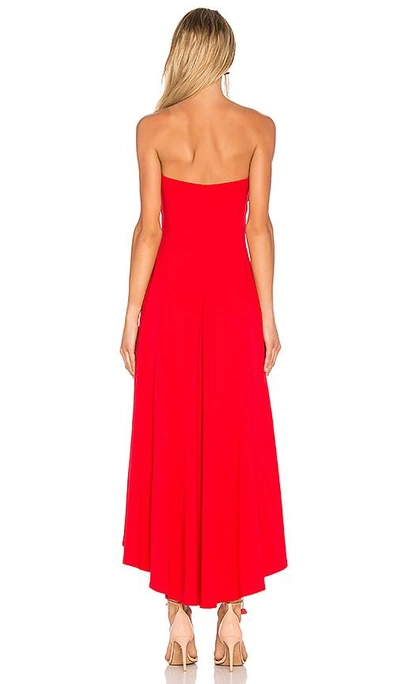 Susana Monaco Strapless Long High-low Dress In Perfect Red