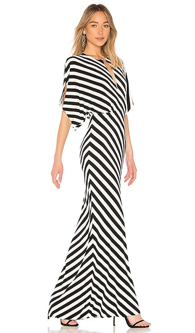 Shop Norma Kamali Rectangle Gown In Black & White