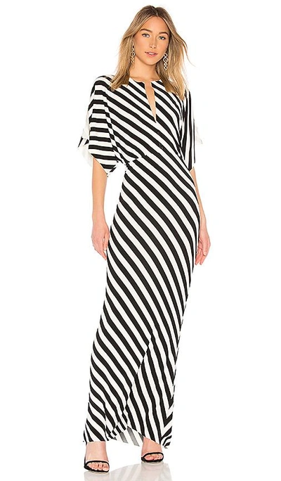 Shop Norma Kamali Rectangle Gown In Black & White