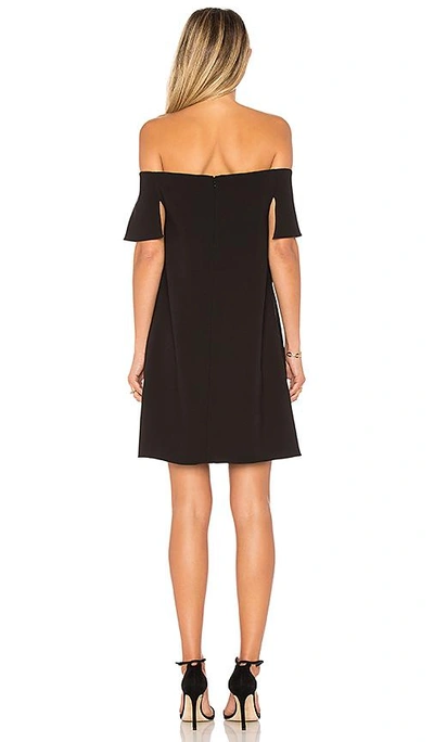Shop Halston Heritage Cold Shoulder Asymmetrical Drape Dress In Black