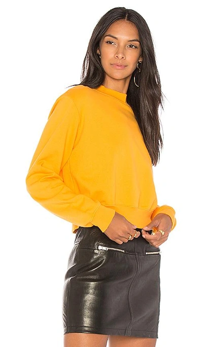 Shop Cotton Citizen The Milan Cropped Sweatshirt In Yellow