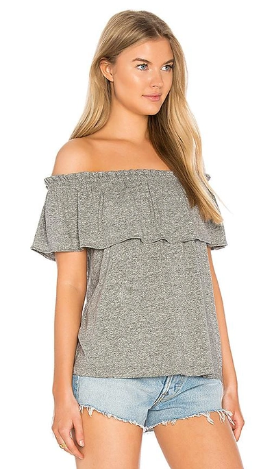 Shop Current Elliott The Ruffle Top In Gray