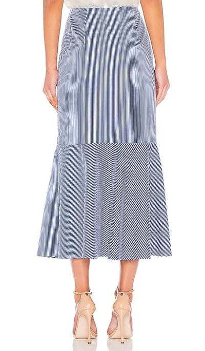 Shop Goen J Striped Midi Skirt In Blue