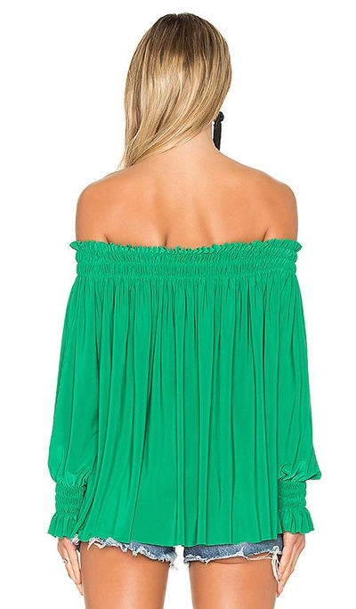 Shop Norma Kamali Peasant Top In Green