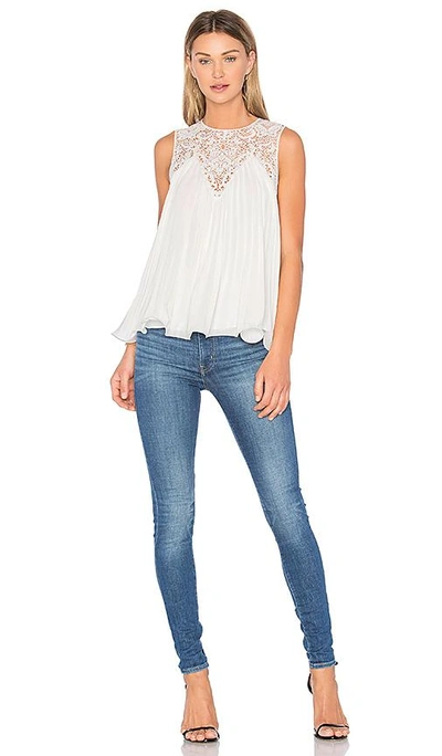 Shop Endless Rose Lace Detail Pleated Top In White