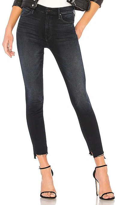 Shop Mother The Stunner Zip Two Step Fray Jean In Blue