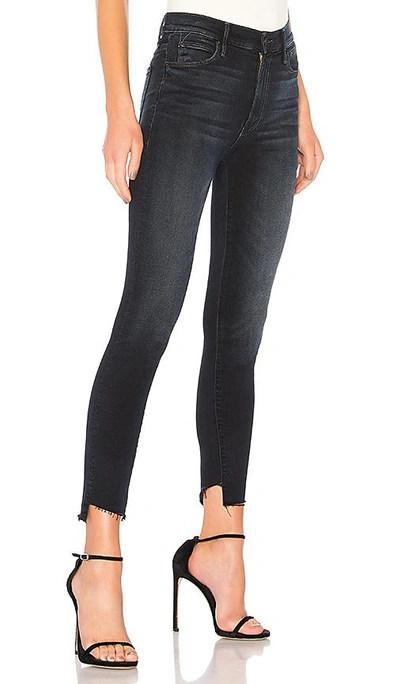 Shop Mother The Stunner Zip Two Step Fray Jean In Blue