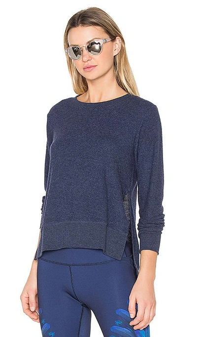 Shop Alo Yoga Glimpse Pullover In Rich Navy Heather