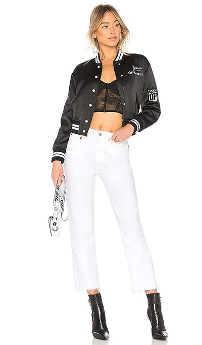 Shop Off-white Varsity Bomber In Black