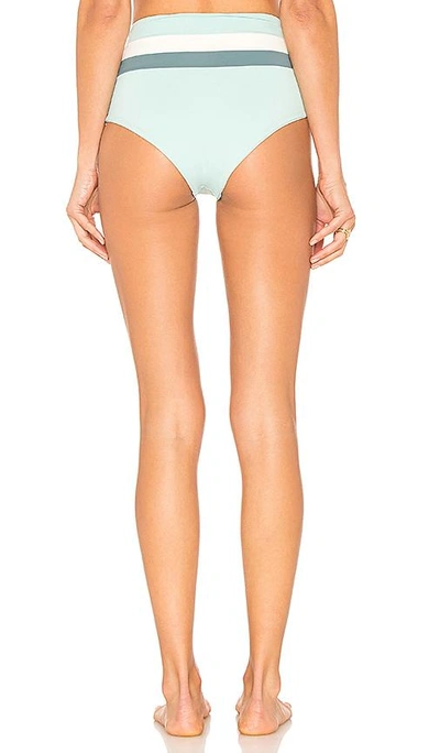 Shop L*space Portia Stripe High Rise Bikini Bottom In Turquoise
