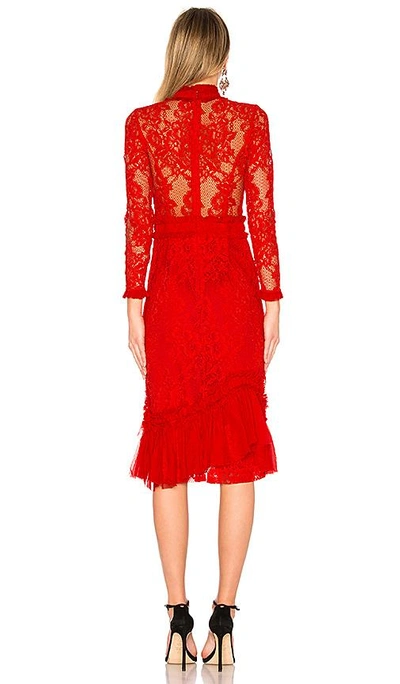 Shop Alexis Anabella Lace Midi Dress In Red