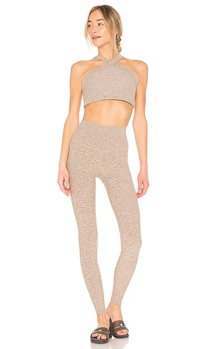 Shop Beyond Yoga Spacedye Midi Legging In Taupe