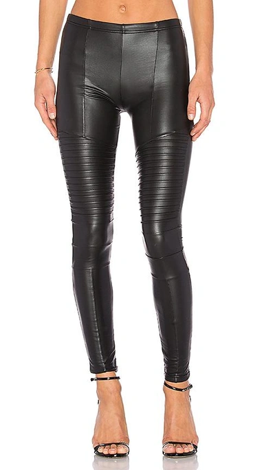 Shop Plush Fleece Lined Liquid Moto Legging In Black